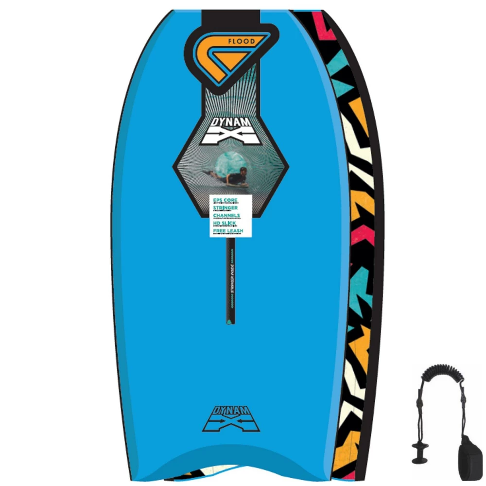 FLOOD Bodyboard Dynamx Stringer 41 Blau Tribal 1 FLOOD Bodyboard Dynamx Stringer 41 Blau Tribal
