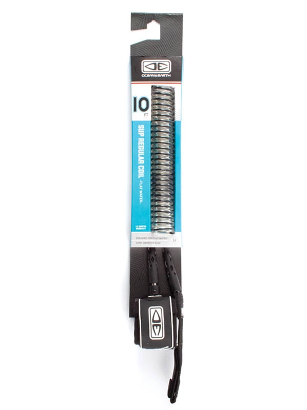 Ocean & Earth SUP Spiral Leash 8mm 10'0" Black Coax 1 Ocean & Earth SUP Spiral Leash 8mm 10'0" Black Coax
