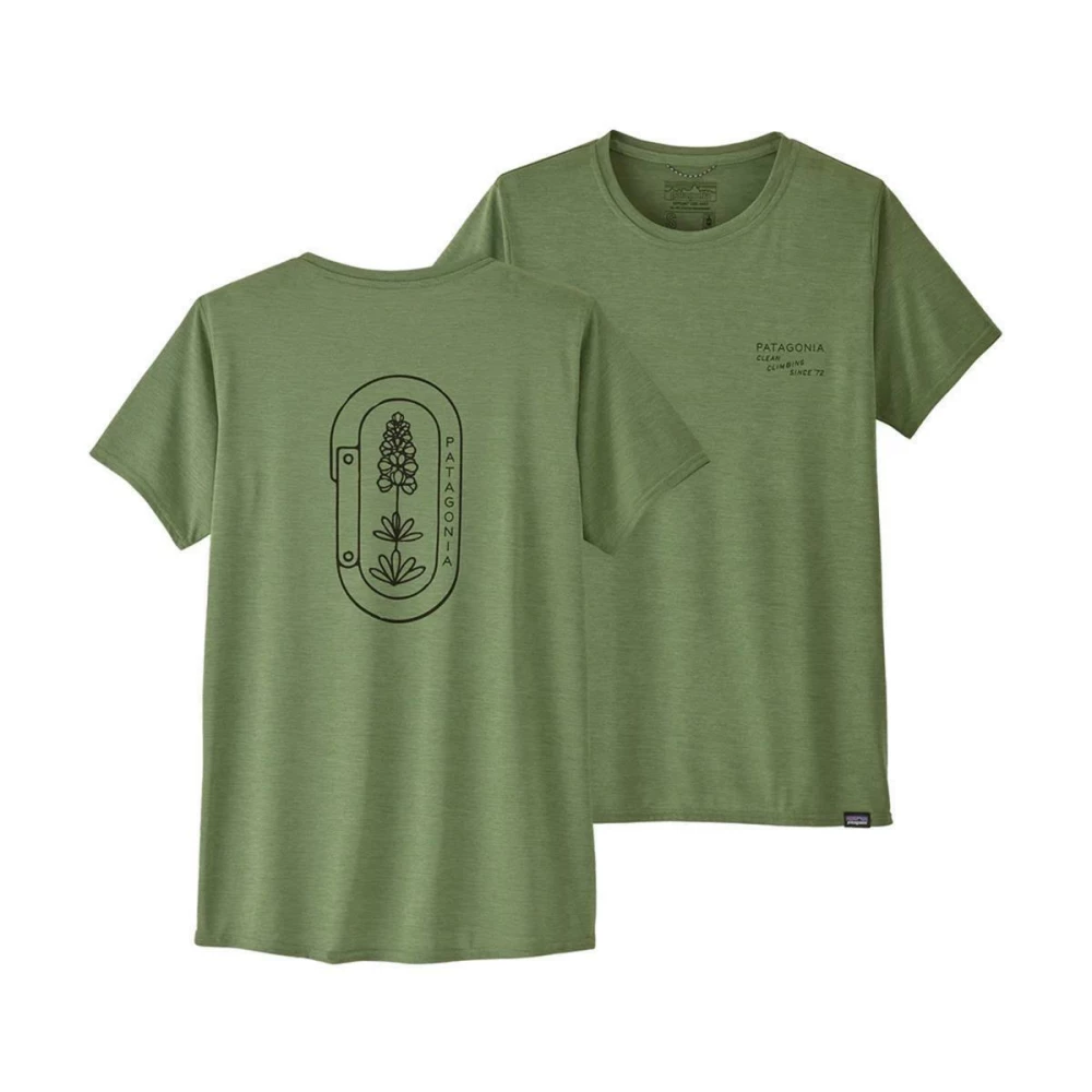 Patagonia W's Shortsleeve Outdoor Performace Shirt Clean Climb Bloom Sedge Green 1 Patagonia W's Shortsleeve Outdoor Performace Shirt Clean Climb Bloom Sedge Green