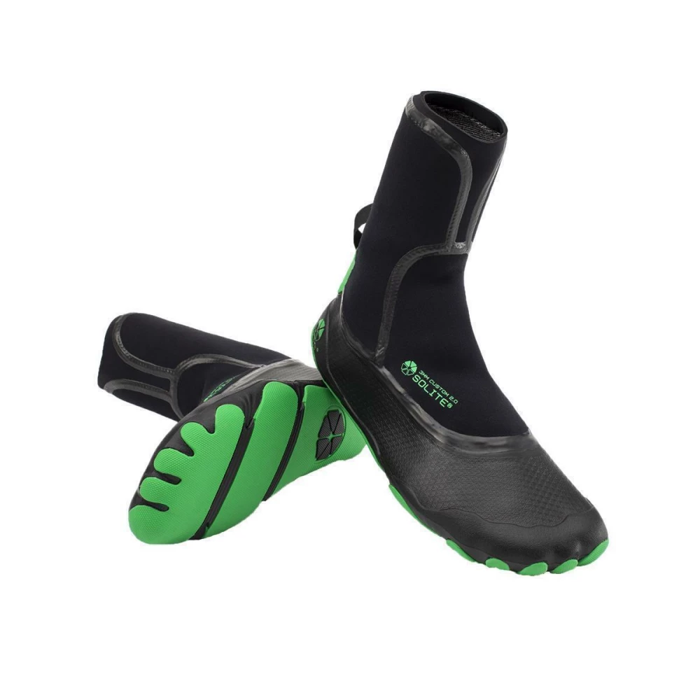 Solite 3mm Custom Anpassbarer Neoprenschuh Black Green 1 Solite 3mm Custom Anpassbarer Neoprenschuh Black Green