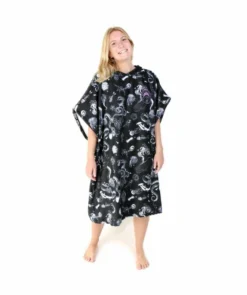 Soöruz Poncho Fone Handtuch Umkleide Schwarz